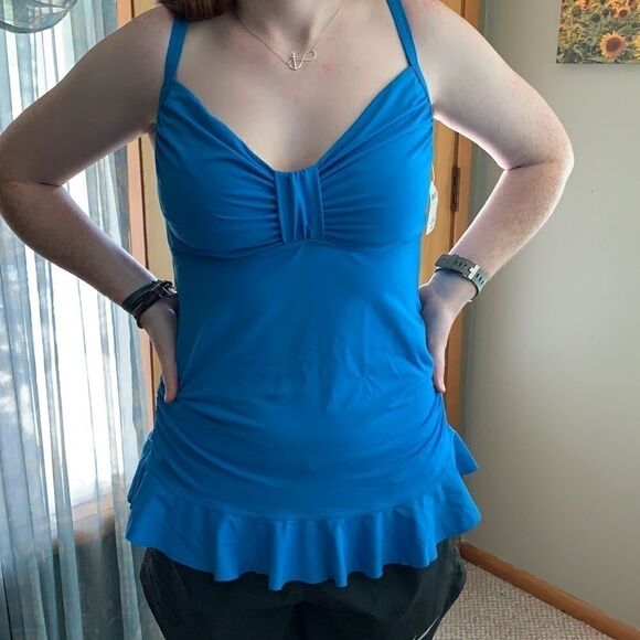 NWT SWEETHEART TANKINI SIZE 10 LANDS’ END - Picture 1 of 5